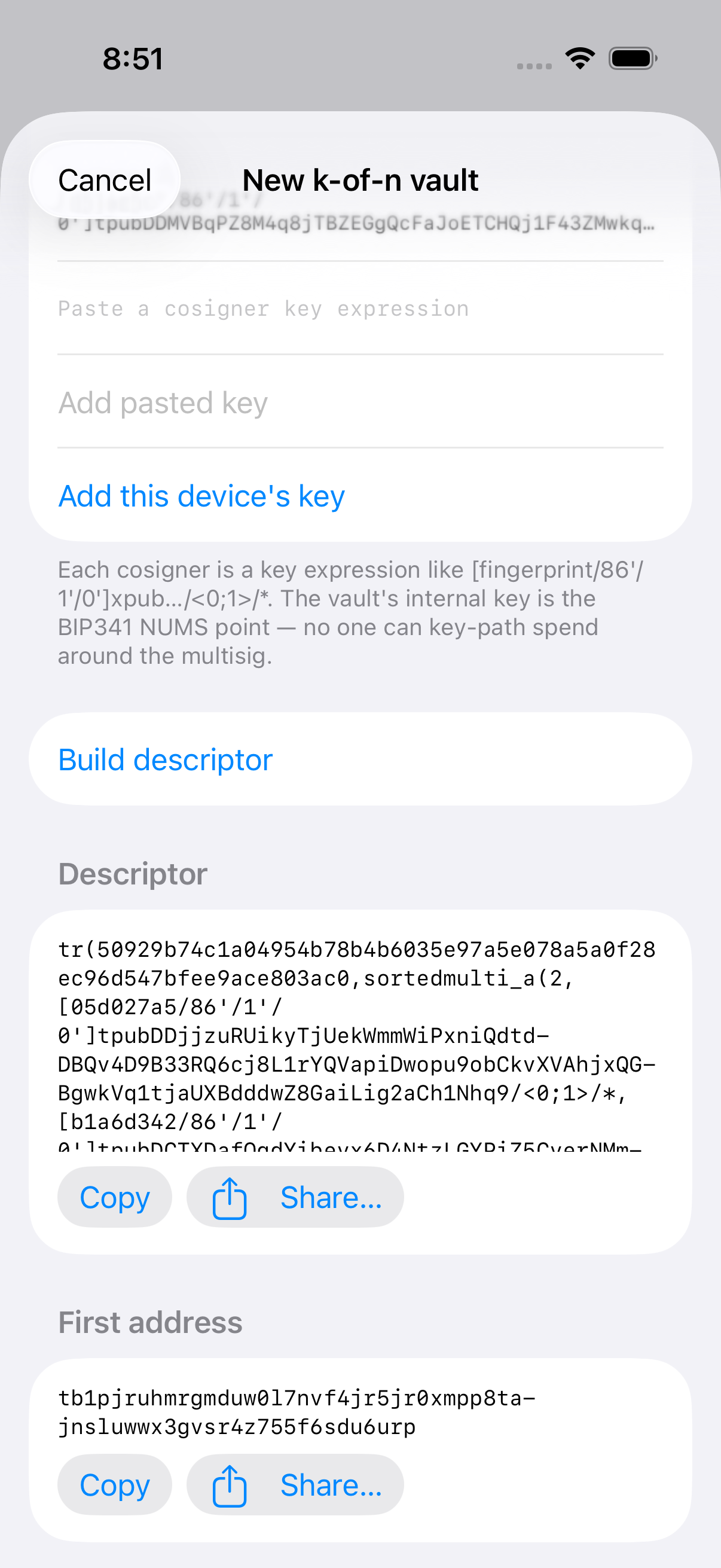 Creating a 2-of-3 multisig vault